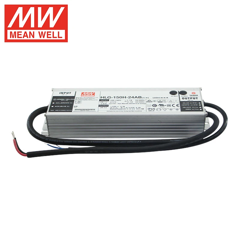 Meanwell HLG-150H-24AB 150W 24V 42V 36V 6.3A Dimming Adjustable IP65 led driver power supply