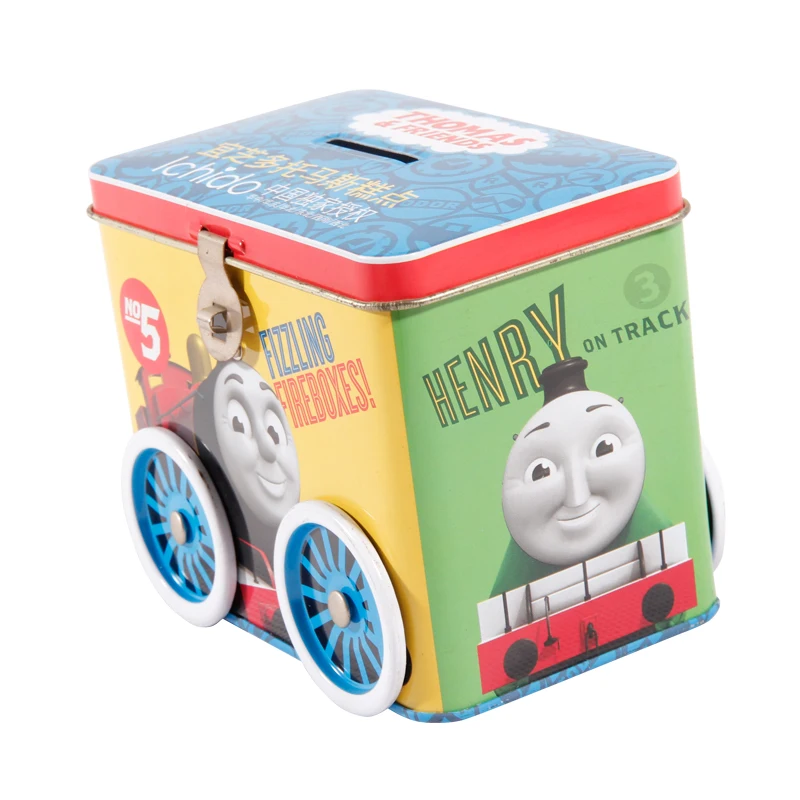 Custom logo metal tin coin  bank container promotional tin can CMYK printing car shaped tin boxes