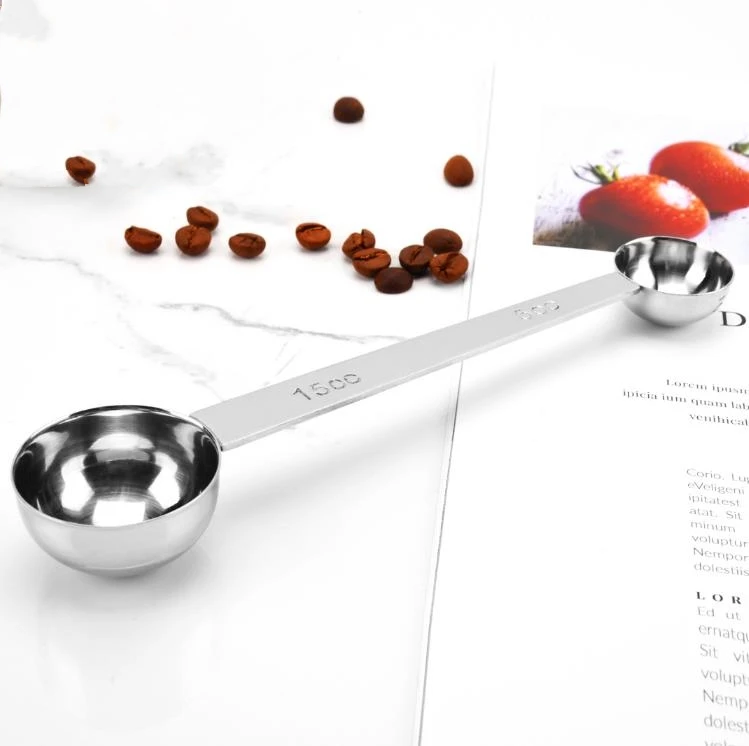 Stainless Steel Coffee Scoop Metal Measuring Spoon Double End Sugar Tea Coffee Spoons Tablespoon Kitchen Tool Accessories
