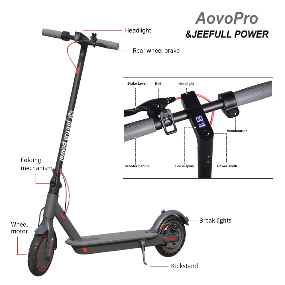 EU warehouse stock AOVO PRO m365 scooter 10.5ah 36v 350w cheap e scooter adult electric scooters