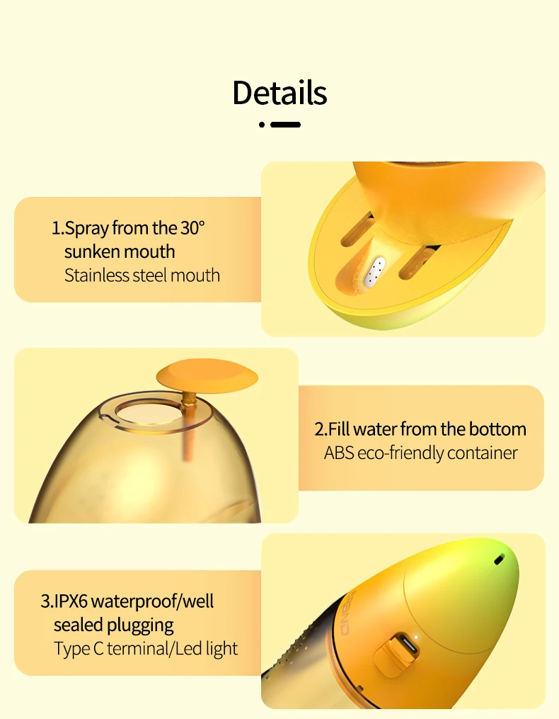 New Arrivals Mini Travel Portable Bidet Handheld Smart Electric Travel Shattaf 250ML Mango Shape Bidet Bottle