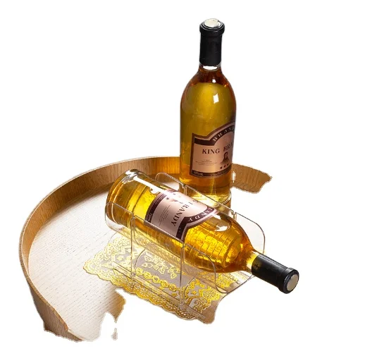 Stackable Acrylic Wine Bottle Holder Wine Glass Holder Plate Wine Bottle Organizer