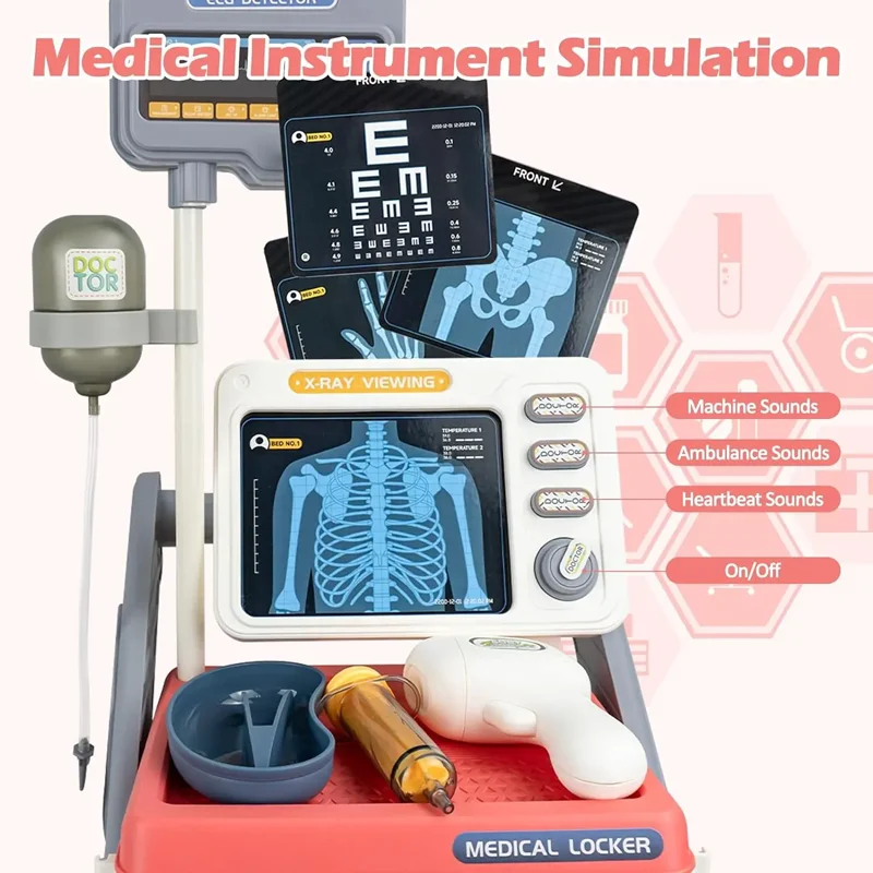 Educational hospital medical trolley cart realistic doctor games play pretend toy