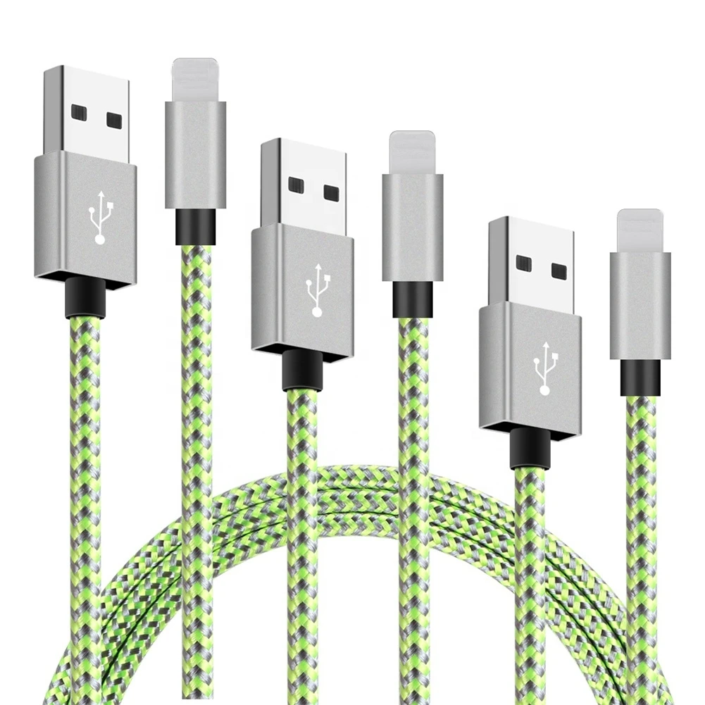 Oem Logo Braided 1m 2m 3m 3ft 6ft 10ft Charger Fast Charging Usb Data Cable For Iphone Cable
