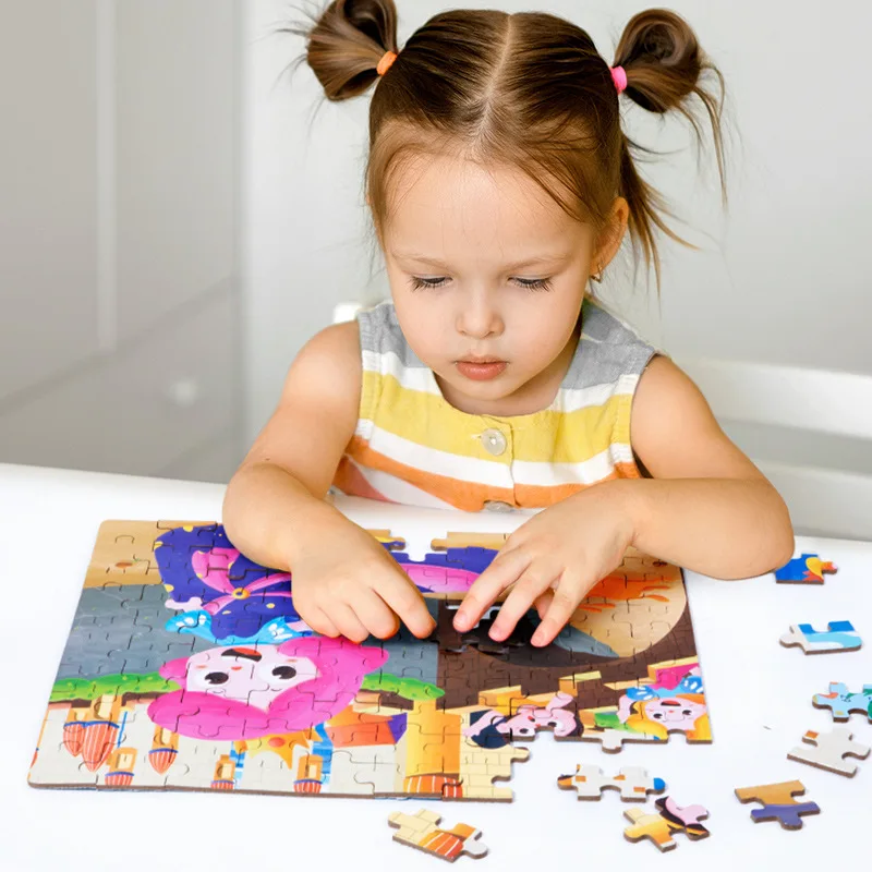 2024 New Montessori Children 100pcs DIY Cartoon Paper Tube Jigsaw Puzzles Games Educational Gift Learning Toys For Adult Kids
