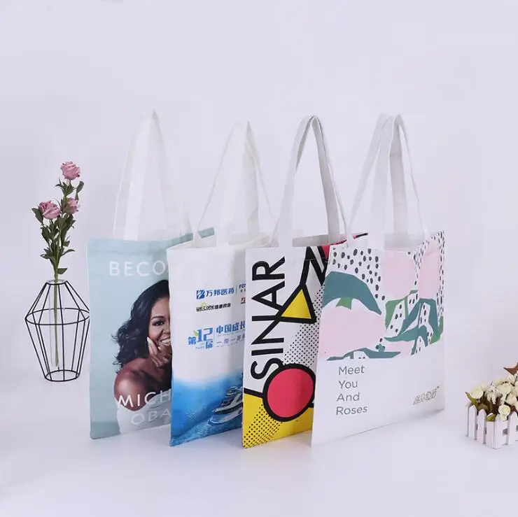 
Оптовая продажа, многоразовая дешевая тканевая сумка-тоут из переработанной экологически чистой ткани, сумка для покупок для продуктов, хлопчатобумажные холщовые сумки для покупок 