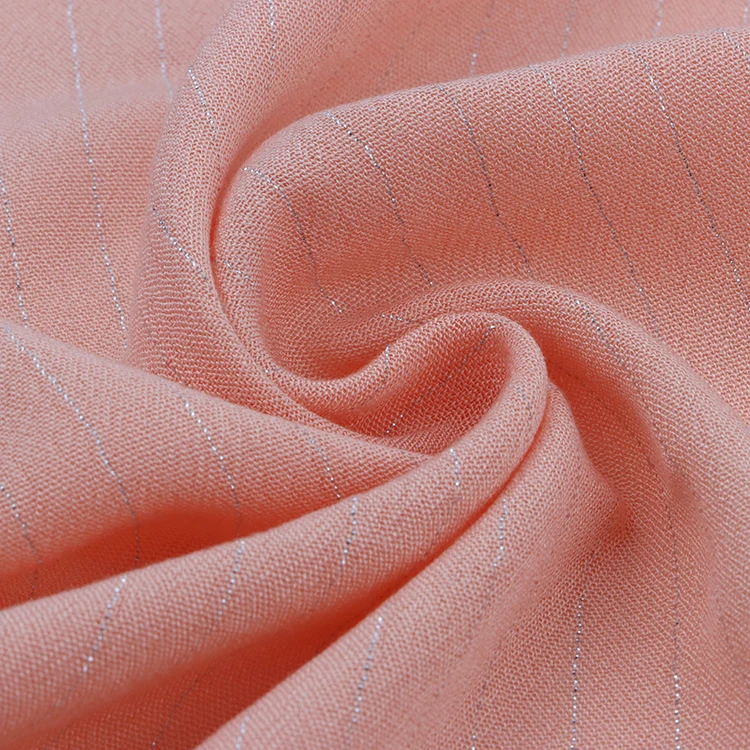 Fashiontex 30s Silver Lurex Rayon Fabric China viscose silver lurex crepe rayon fabric