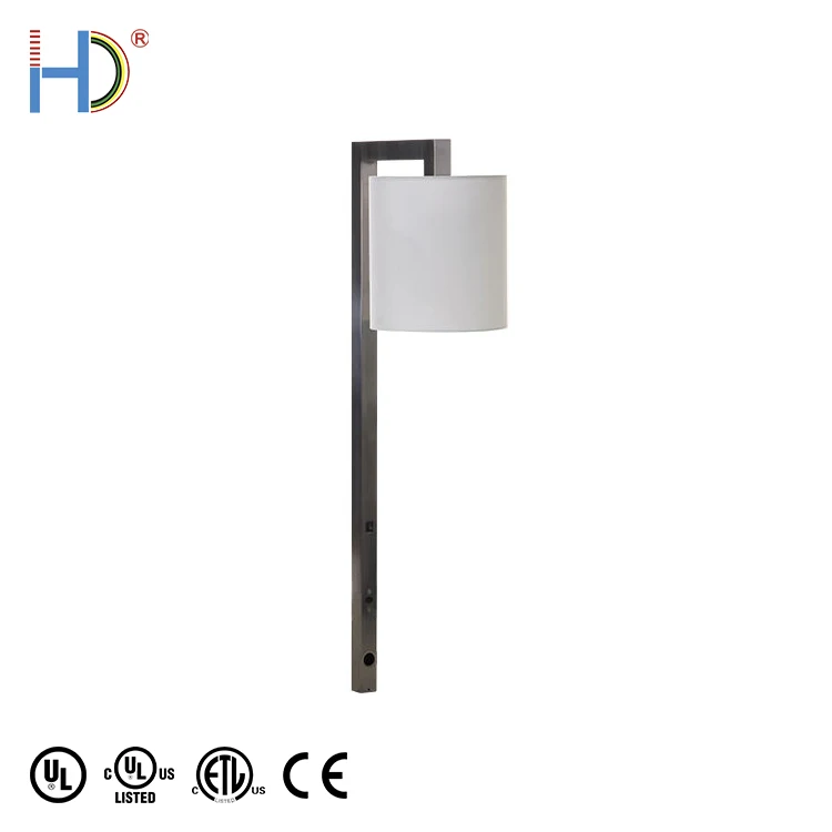 UL listed IHG Hilton hotel suite headboard bedside modern long wall mounted hanging pendant Lamp with power outlet