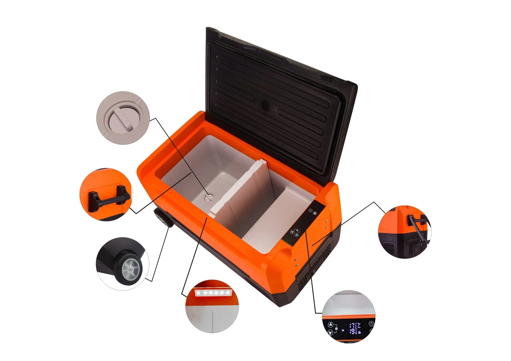 Compressor Car Fridge Mini Refrigerated 40L Electric Drink Cooler