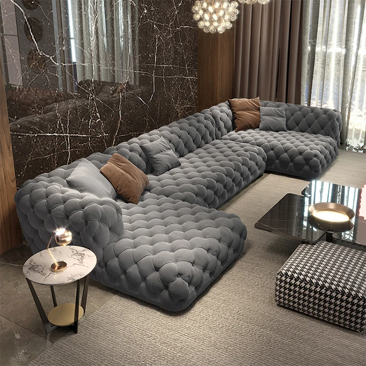 Elegant Sitting Room Recliners Furniture Set Combinable Couch Design U Shape Corner Velvet Living Room Sofa Provide catalog
