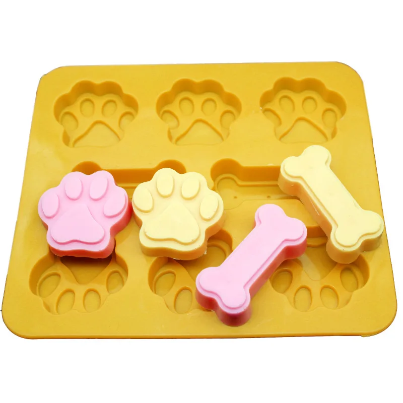 Hot Selling Soap Mold Chocolates Mold Handmade 6 Cavity Cat Claw And Bone Shape Silicone Cake Mold