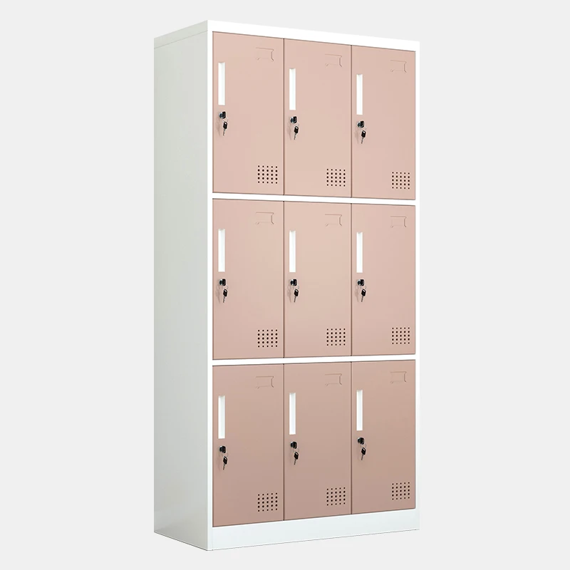 Hot Selling 9 Door Locker Compartment Steel Storage Locker Metal Wardrobe  for workshop staff gym locker