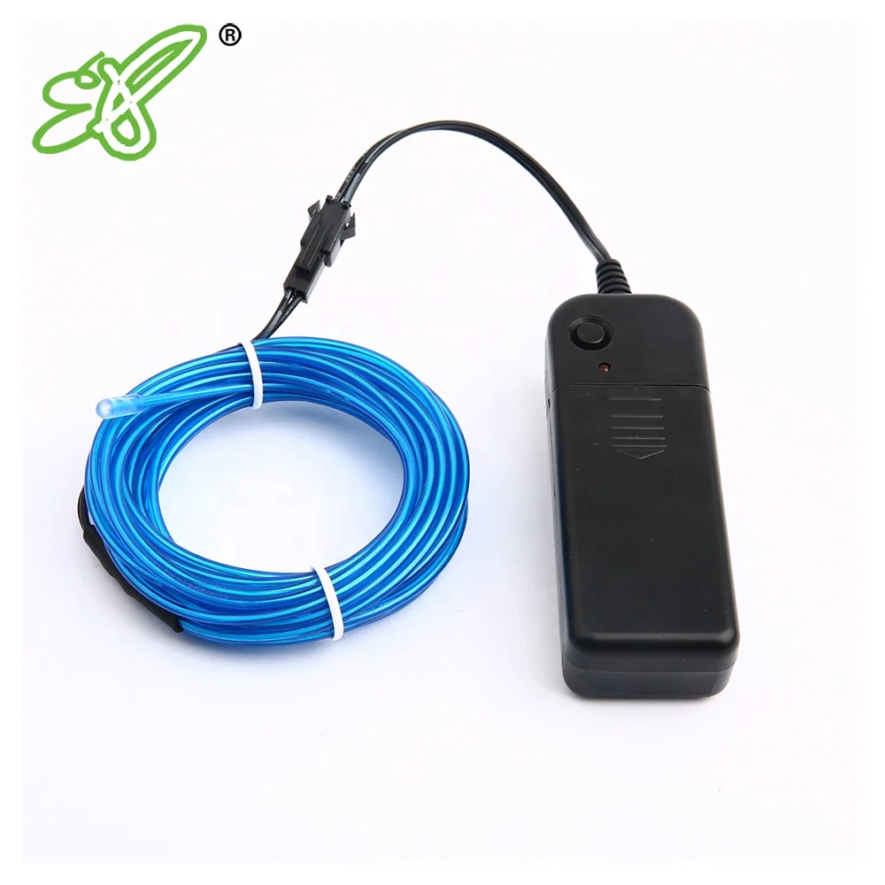 EL Wire Battery Pack 15ft / 5m Neon Glowing Strobing Electroluminescent Light El Wire for Parties Decoration