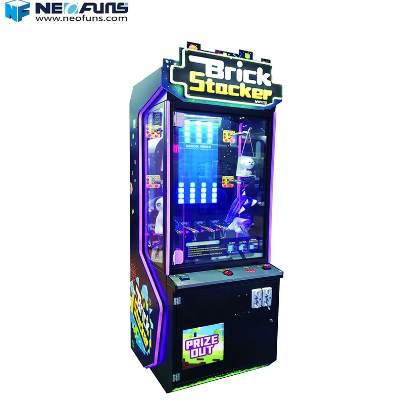 Neofuns Newest Brick Stacker Game Machine Indoor Coin Operated Plush Machine Dolls Stacker Game Machine