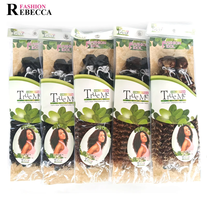 20' afro kinky curly heat resistant synthetic hair extensions water curls synthetic hair bundles Rebecca fashion idol