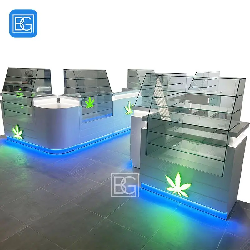 Factory Manufacturing Wooden Display Small Glass Display Counter Hookah Shelf Smoke Shops Supplies