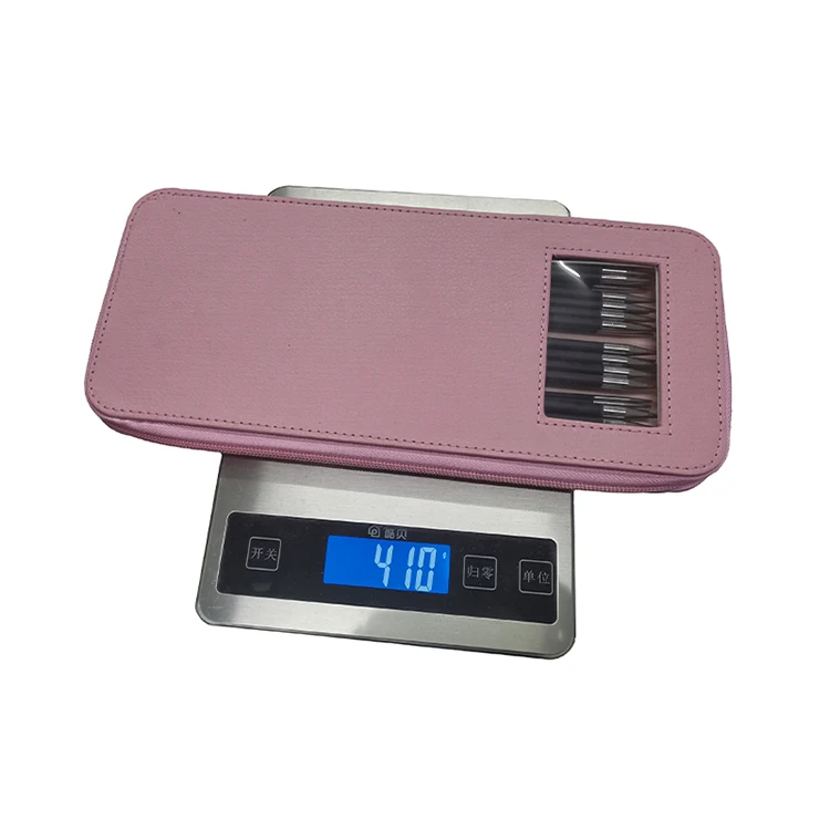 Good price copper and carbon fiber sewing tools smooth handle all kinds of size pink PU bag pack knitting needles sets