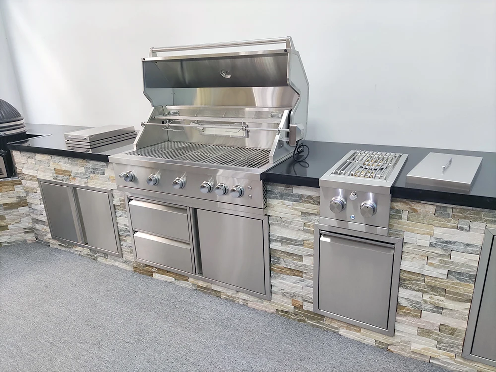 Stainless Weather Proof Propane Butane Built In Kitchen Island Outdoor Cooking Gas Bbg, Gas Barbecue Grill