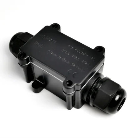 IP68 711 two-way outdoor cable black waterproof junction box buried plastic distribution box used for street lights