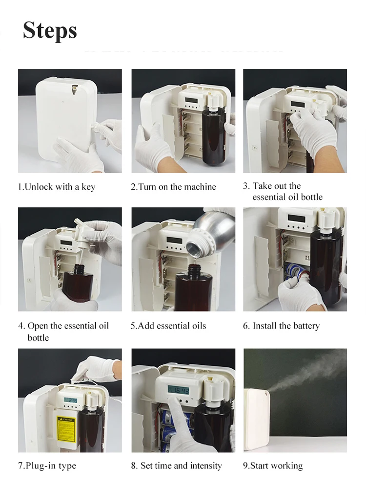 500ml X2-Pro Air Nebulizing Scent Machine for Home USB charging Plug-in Type and Battery Commercial Diffuser Hotel Household