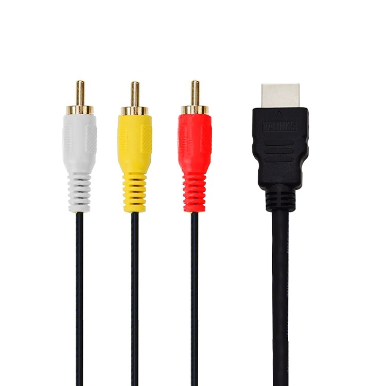 Hdmi to rca cable ,HDMI Male to 3RCA  Connector Adapter Cable Cord Transmitter (NO SIGNAL CONVERSION FUNCTION)