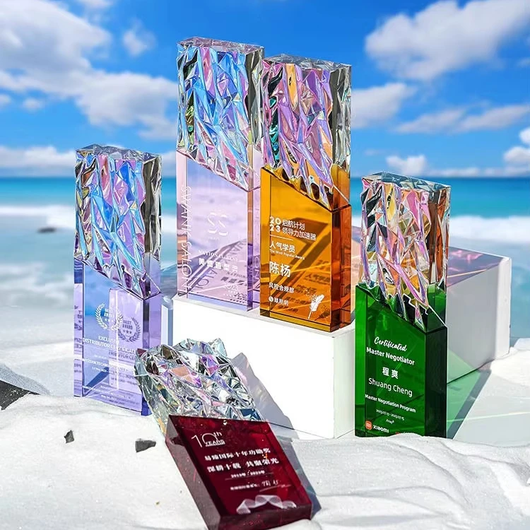 Изготовленный на заказ высококачественный деловой подарок ручной работы Синий Цвет Алмаз K9 кристалл награда трофей для делового подарка