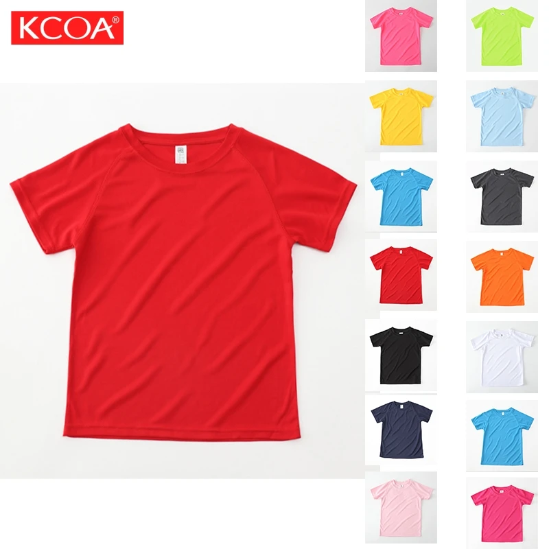 Short Sleeve Screen Printing Embroidered Customized Printing Solid Kids T Shirt
