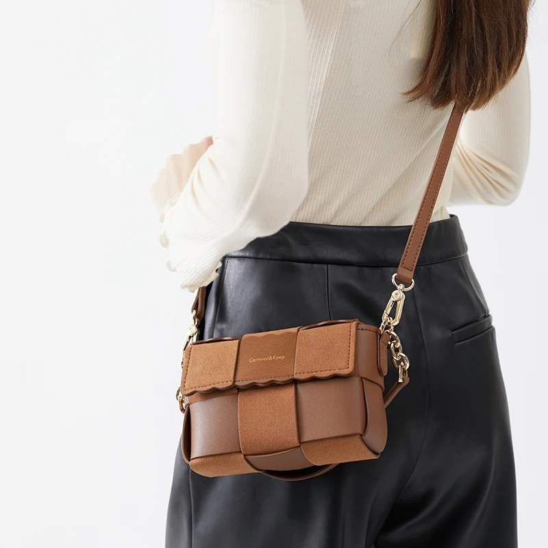 Factory Supplier Direct Sale OEM ODM Custom Leather Shoulder Bag For Women Lady Girl Brown Leather Mini Bag
