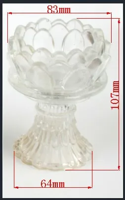 Religious lotus shape Buddha butter lamp candle glass lotus lamp candle jar