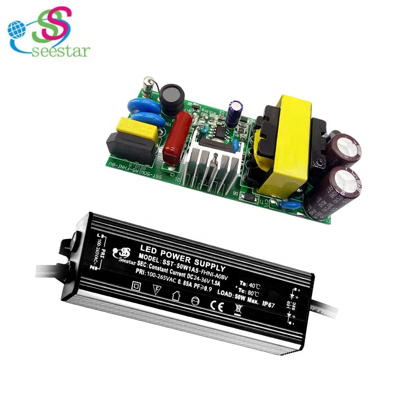 High power 50W 1500ma 3 Years warranty constant current 100-380V High PF NO flicker Outdoor LED Driver