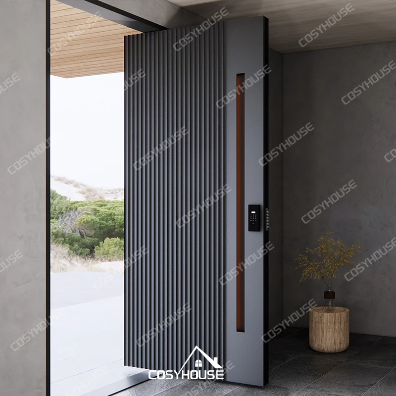 Cosyhouse modern design security exterior doors for houses intelligent anti-theft entrance front door for home Exterior Doors