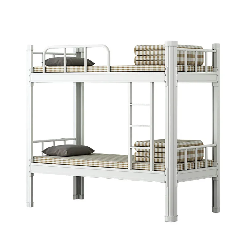 Modern Design Iron Frame Single Bed Adjustable High and Low Loft Bed for Staff Dormitory and Student Apartment Bedroom