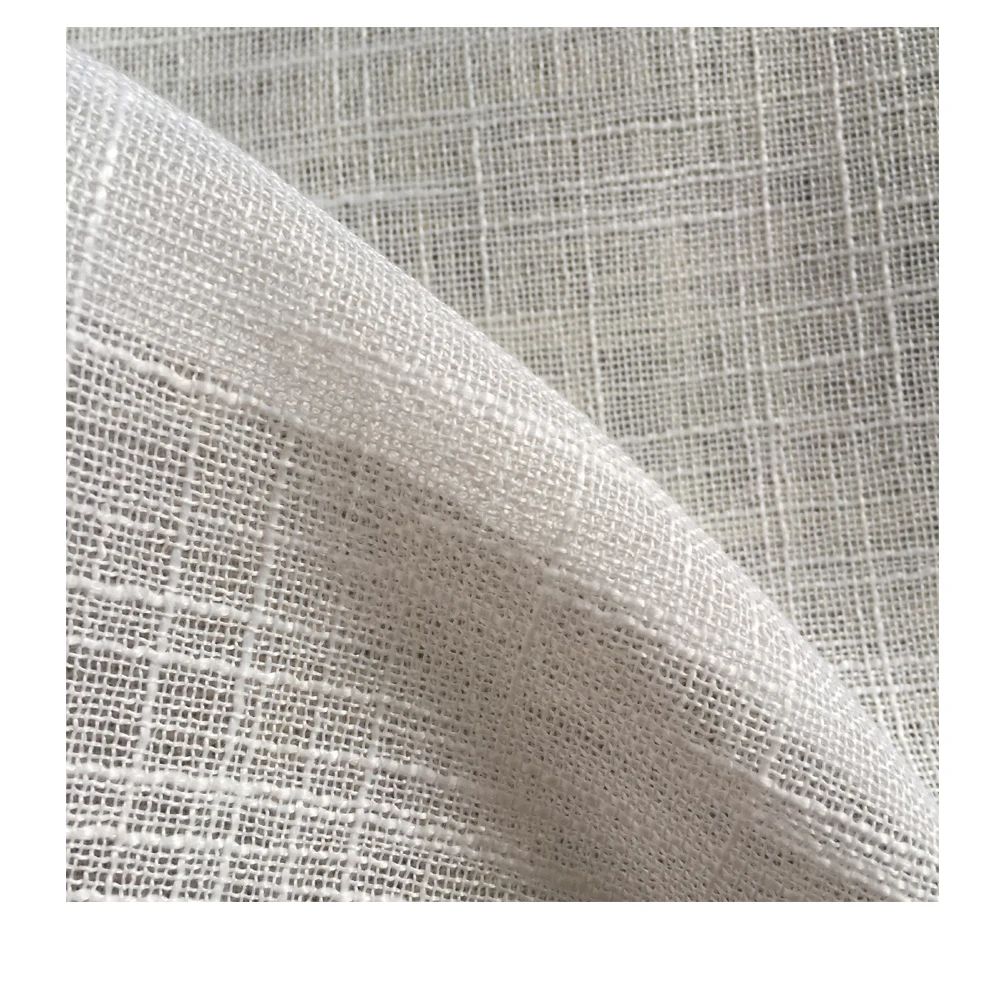 hot sell polyester linen look voile fabric sheer fabric high quality curtain fabric