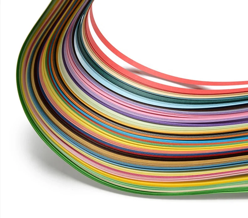 Rainbow color DIY hand craft art Stripes quilling paper