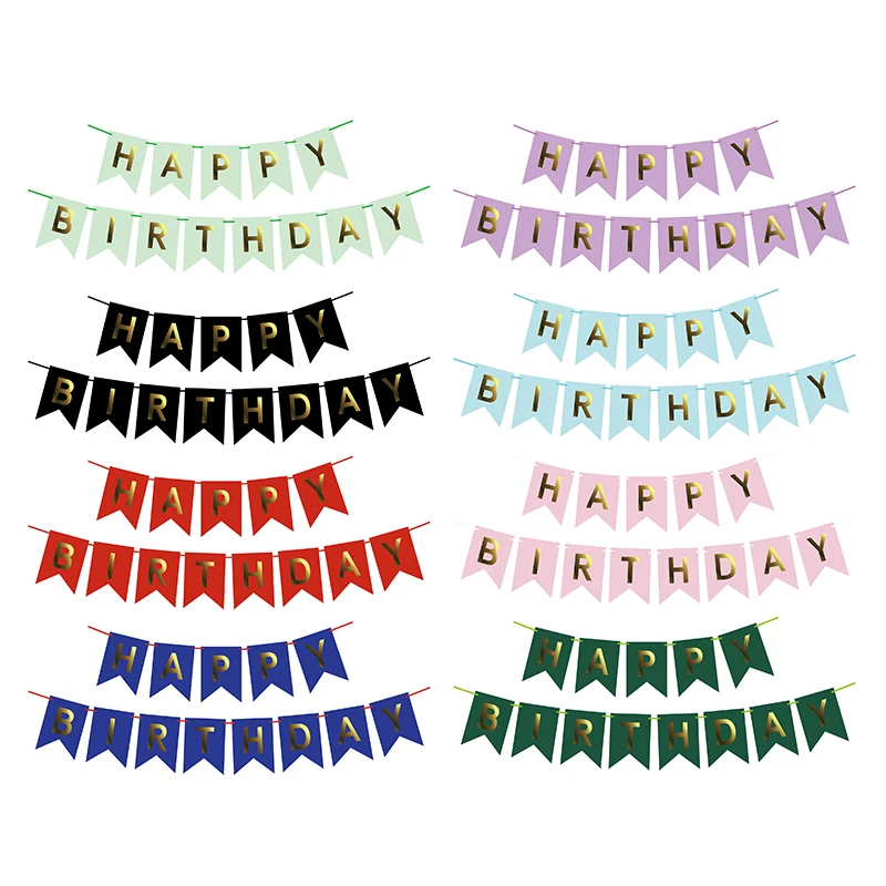 Happy Birthday Hanging Paper Banner Flag Theme Fiesta Party Decorations For Events Party Supplies