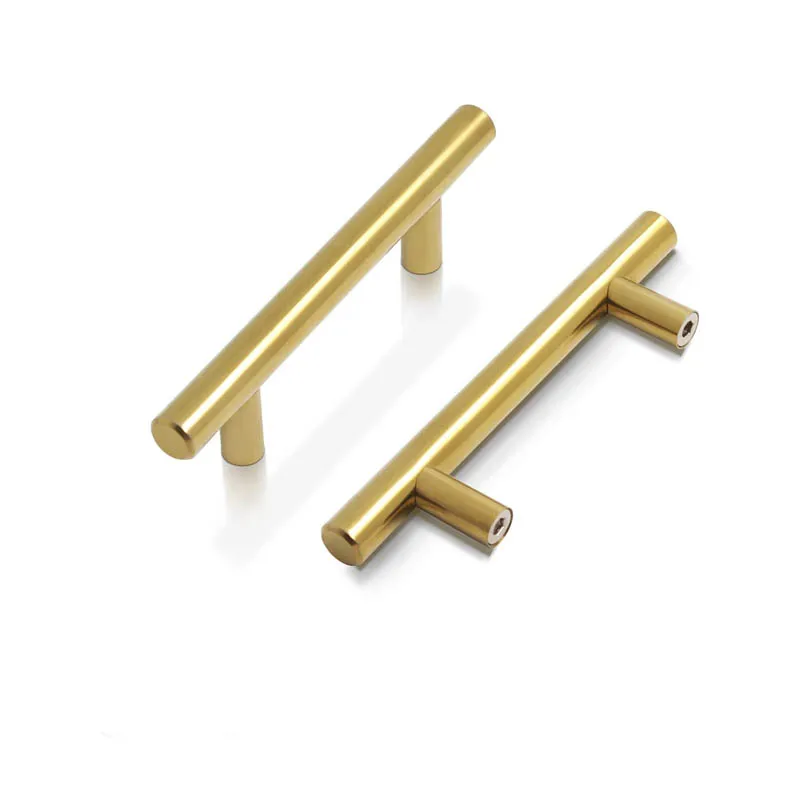 Aluminium profile Solid Metal Hardware Furniture Kitchen door pull handle matt black gold knob 1meter T bar Cabinet handles