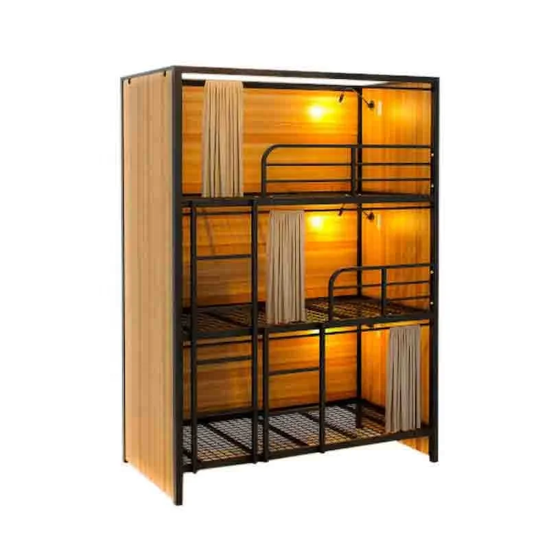 New hotel and hostel 3 layer levels and 3 tiers sleeping pod triple bunk bed for hostel