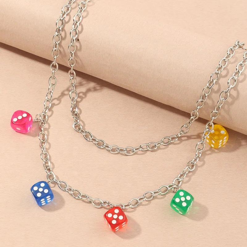 Punk hip hop metal pants chain personality simple mixed color resin pendant waist