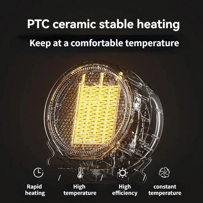 Tinsol brand fast heating electric heater round PTC mini convenient heater home office winter heating