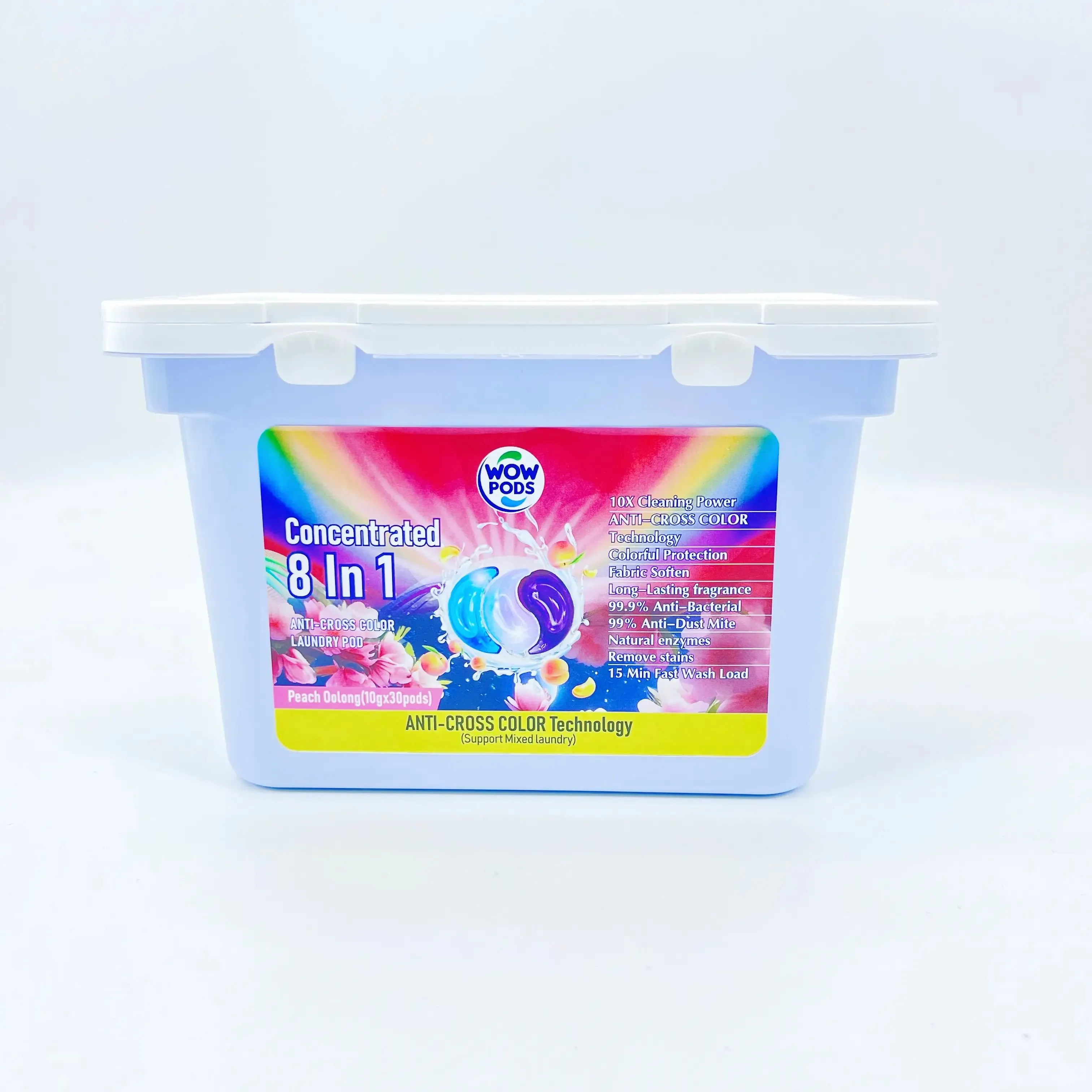 Sukgarden 3 In 1 3d Dazzling Color Protection Fragrance 10g*50 8x Clean Removing Bacteria And Mites Laundry Detergent Pods Box