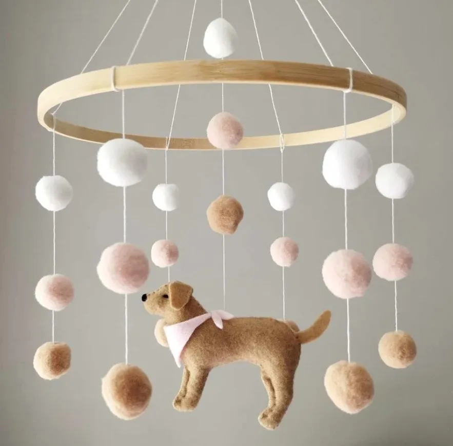 Dog Baby Mobile Labrador Mobile Nursery Puppy Cot Mobile