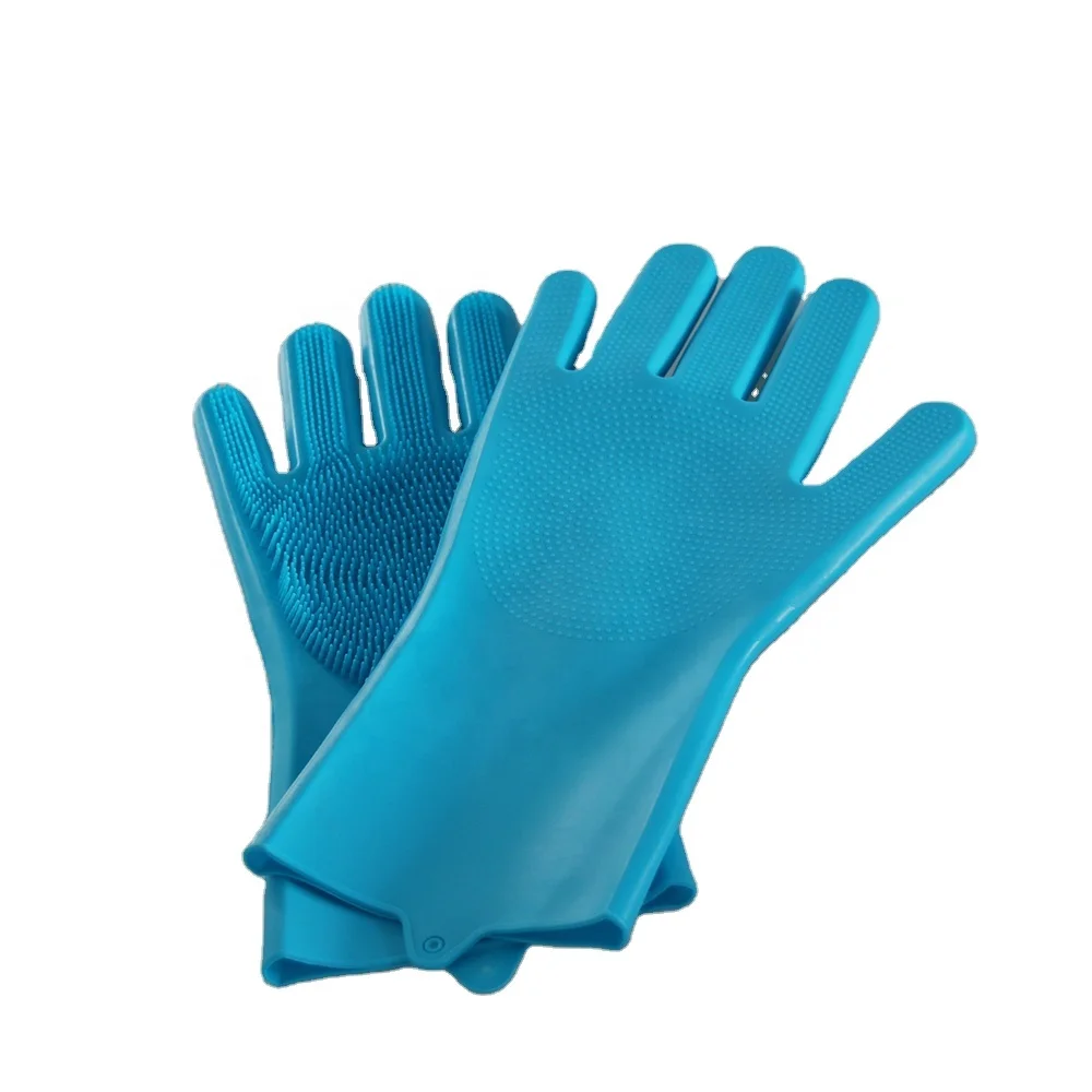 
Kitchen Durable Heat Resistant Silicon Scrubb Rubber Glove 