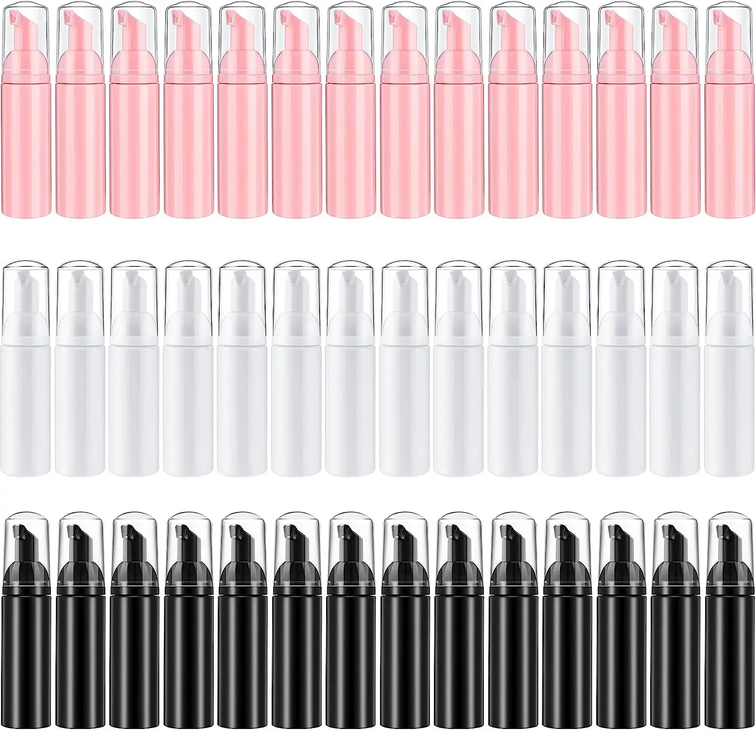 Mini Liquid Foaming Soap Bottles for Refillable Hand Sanitizer Lash Cleanser Shampoo Castile Pink(60ml)