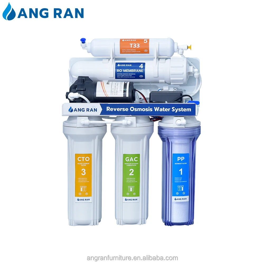 Water Purifier Filter System High Efficiency Drinking Home Manual Pump 6 Stage Reverse Osmosis Water Filter System AR 36 Months