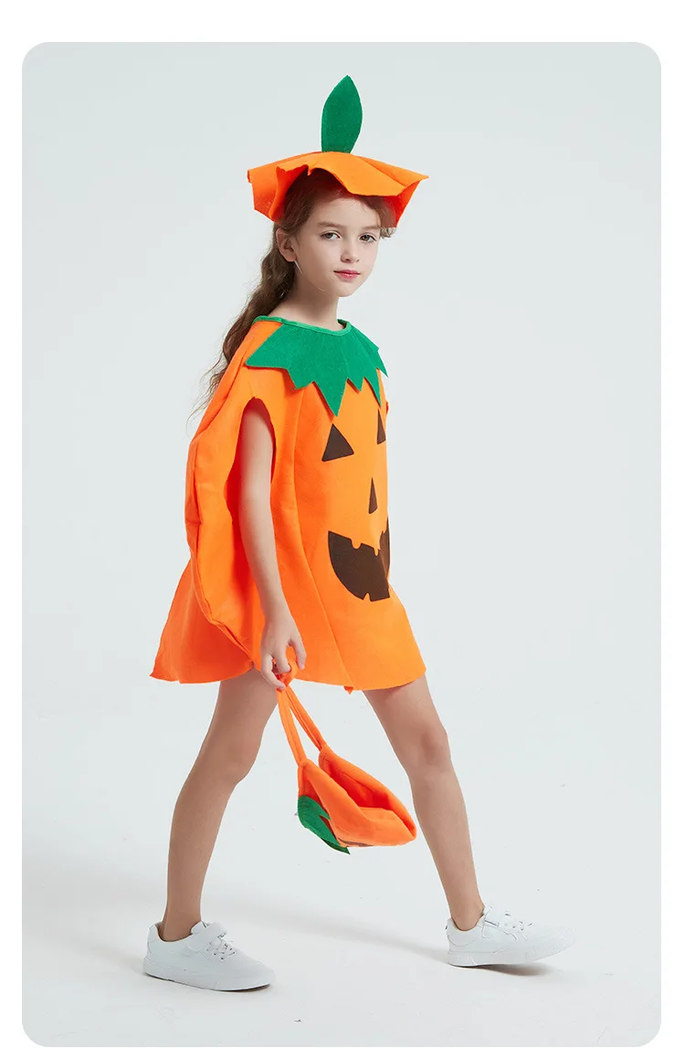 Halloween Princess Costume Pumpkin Costume for Kids Children Clothes Party