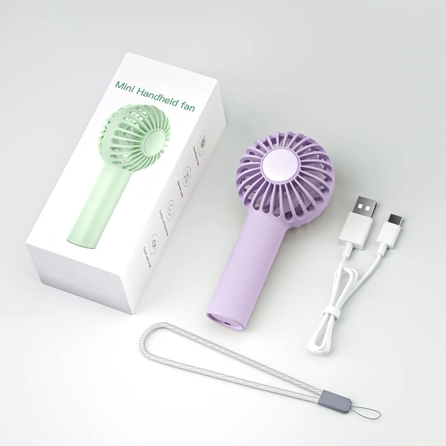 DC03 1200MAH Stylish Air-cooled USB charging Mini handheld fan with adjustable 3-speed wind speed portable fan