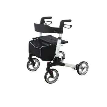 SUNCARE Aluminum Rollator 8 PVC Wheels One Touch Locking Lop Brake System Mesh Cloth Seat