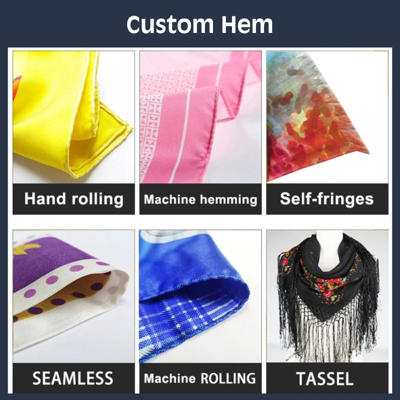 Manufacturer custom logo design digital print silk neck 90x90 scarf