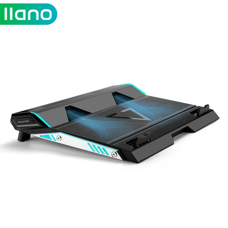 LLANO Portable Laptop Cooler LED 2 USB Ports 3000RPM Laptop Cooling Pad Notebook Stand Cooler Cooling Fan Base for 15 -17 inch