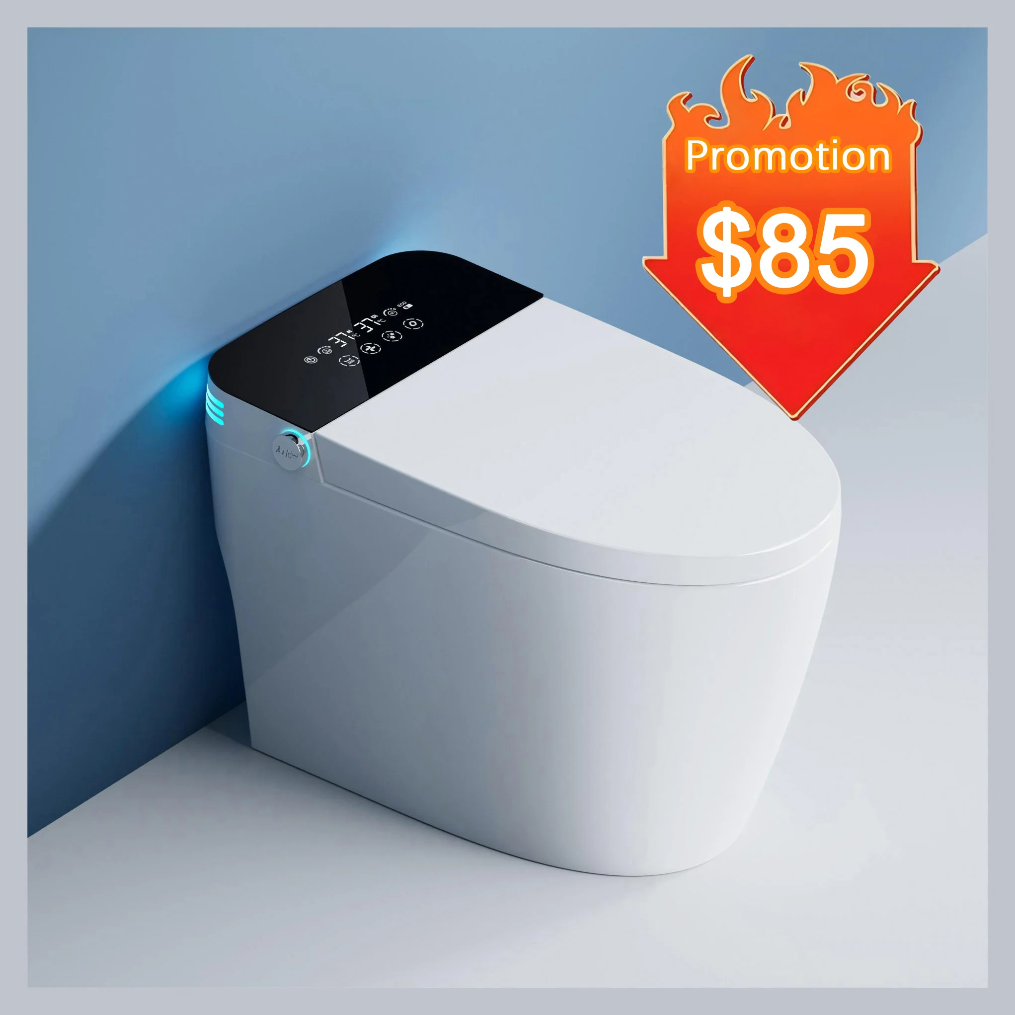 Modern Smart Toilet with Automatic Open/Close Lid Electric Toilet with Bidet Built In Heated Seat Auto Flush Water Closet Toilet